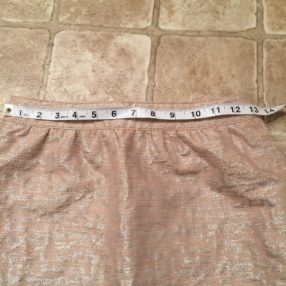 LOFT mini skirt | Gold Metallic Mini Skirt | Holiday Party Cocktail Skirt - Picture 5 of 7